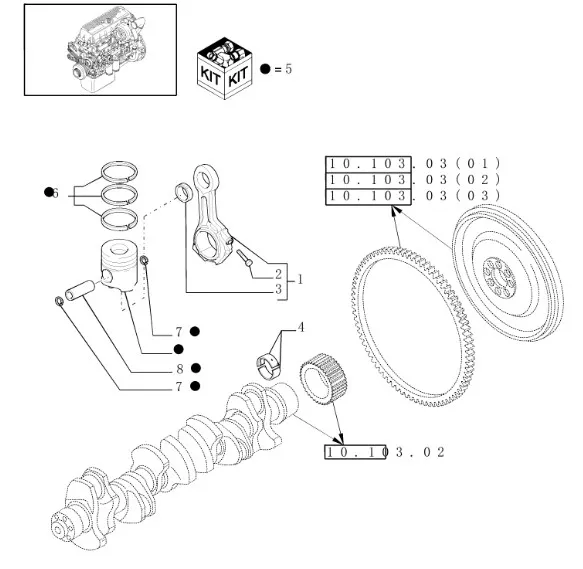 504028545 - Шатун в сборе ДВС Cursor13 T9,T9.505/St., CR